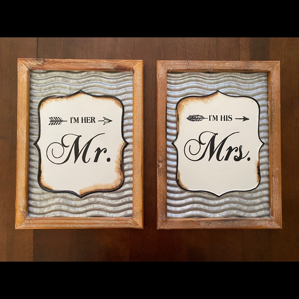 His and Hers Metal Decorative Signs